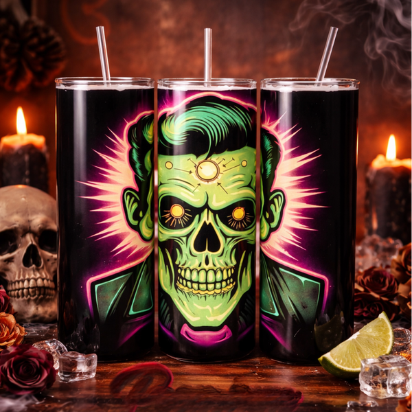 Neon Skull Tumbler – Wo Retro-Horror auf modernen Style trifft!