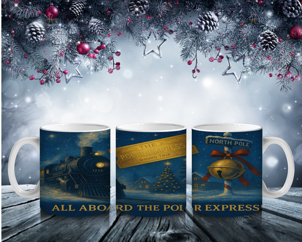 All Aboard the Polar Express – Retro Weihnachtstasse