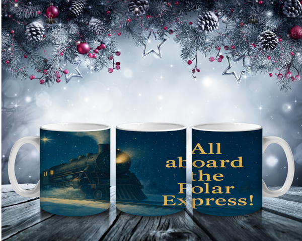 All Aboard the Polar Express – Retro Weihnachtstasse