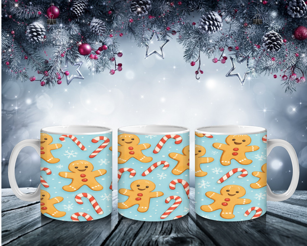 Gingerbread Joy – Weihnachtstasse mit Lebkuchen & Zuckerstangen