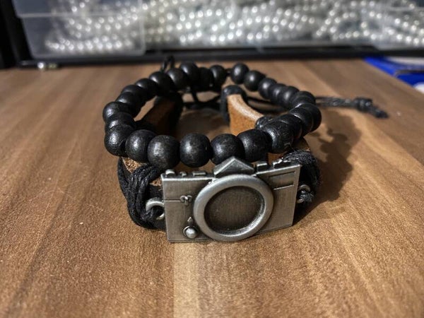 Leather with beads