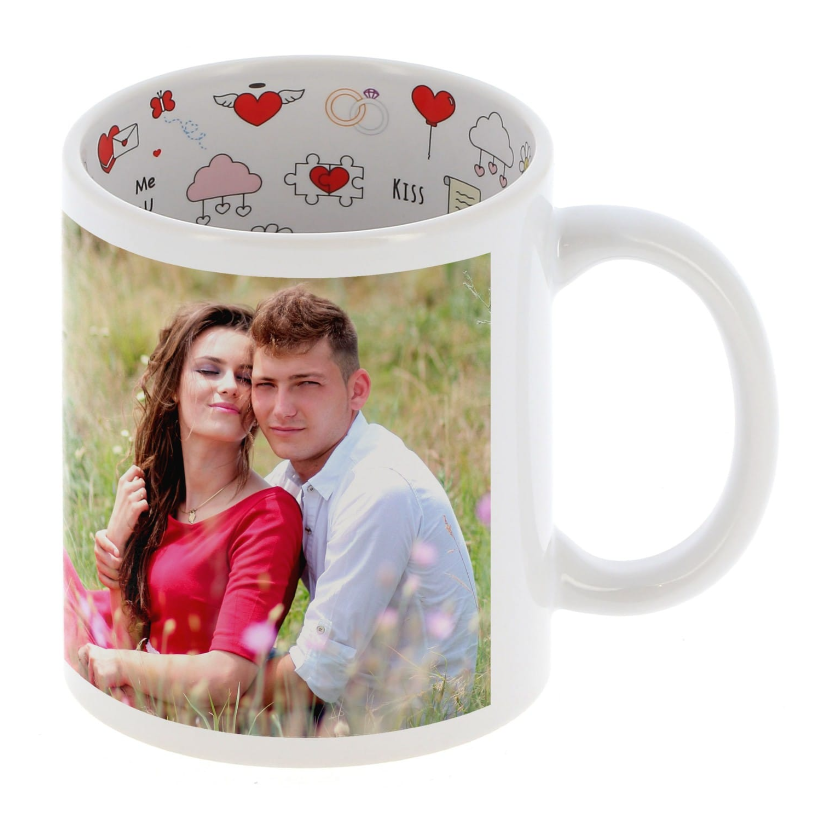 Mug céramique -Blanc - Intérieur "Love"