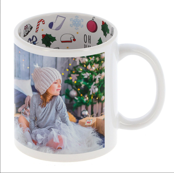 Mug céramique -Blanc - Intérieur "Christmas"