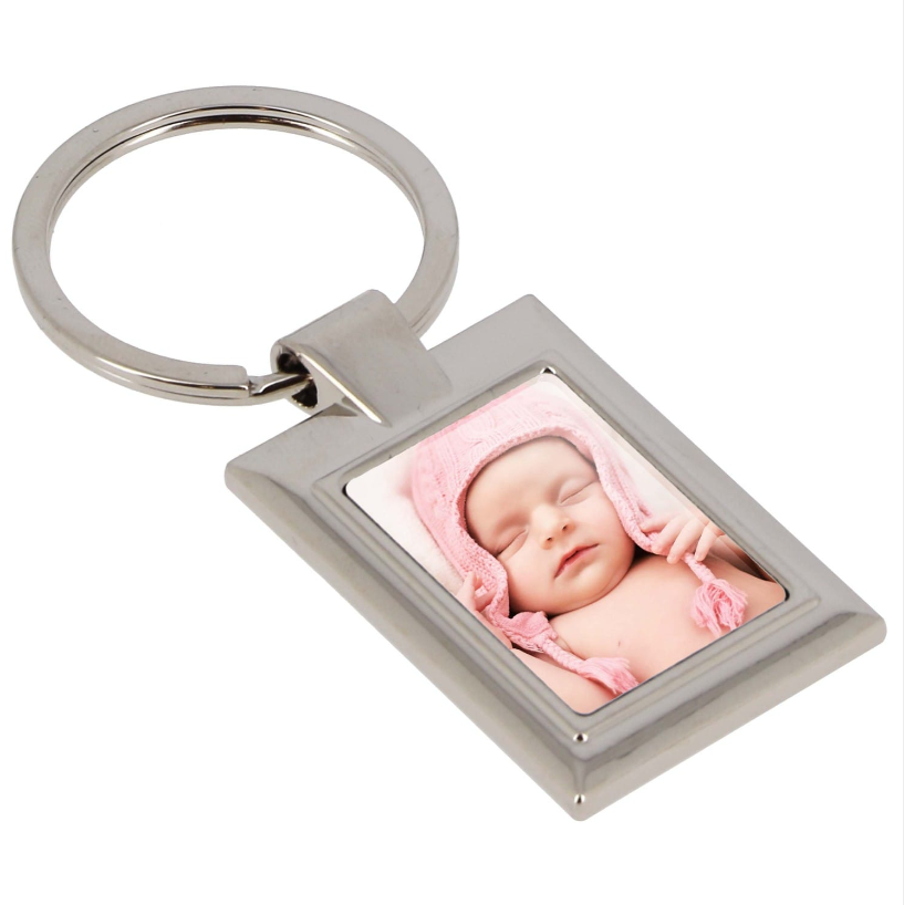 Porte-clefs métal - Forme rectangle (livré avec boîte cadeau noire)