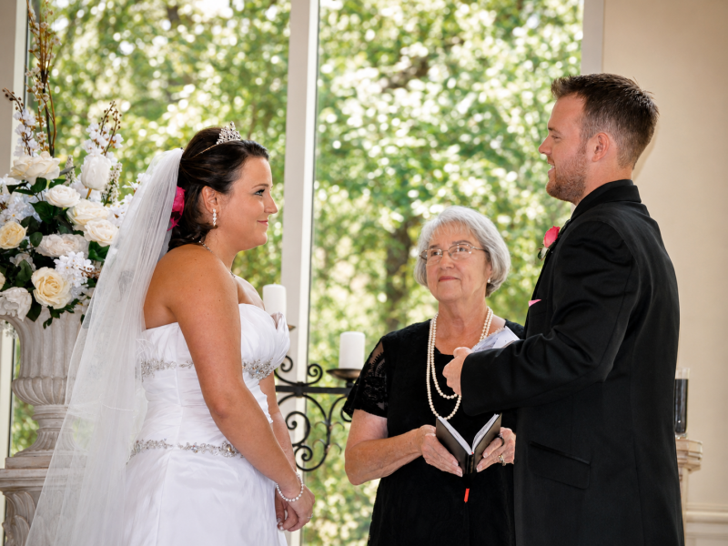 Senior Chaplain Anna M. Miller officiating a wedding