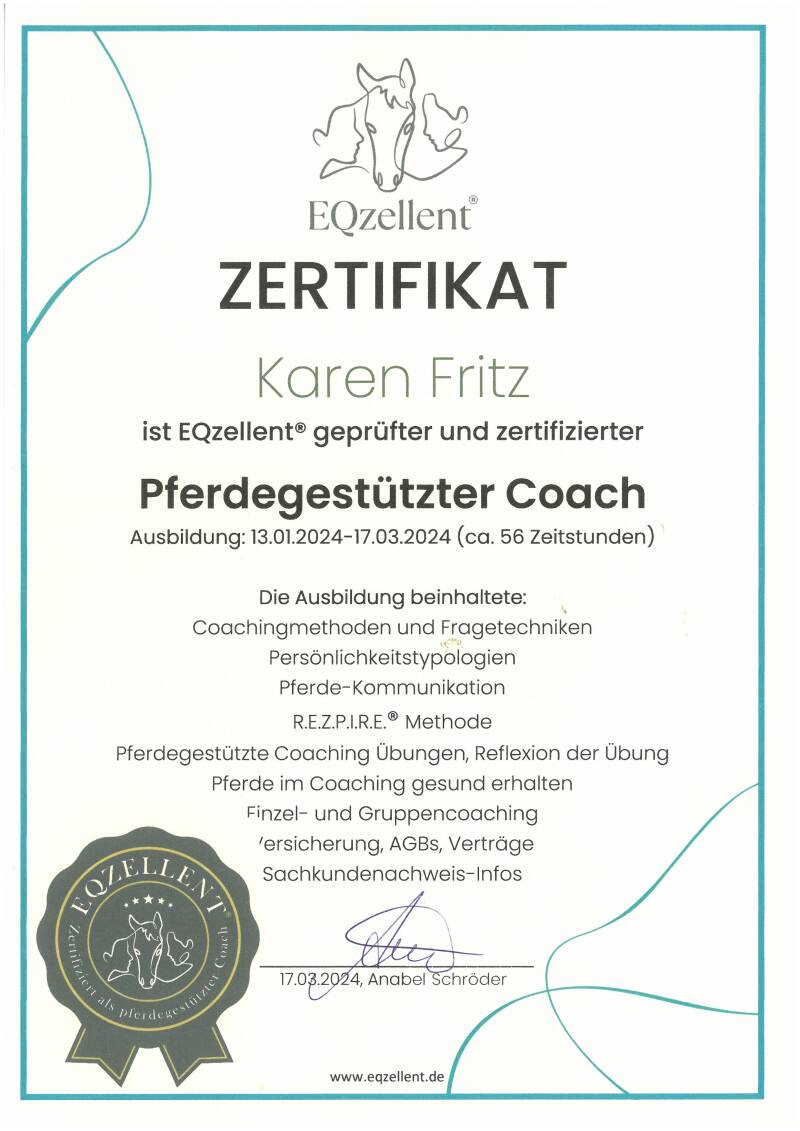 Zertifikat EQzellent