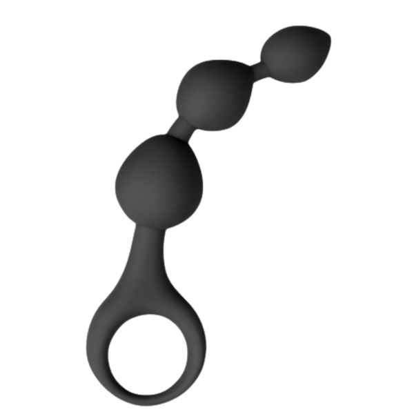Chapelet anal 3 boules noir silicone 15 cm Pocket Pleasure