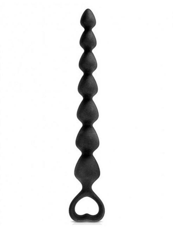 Chapelet plug anal noir 18cm
