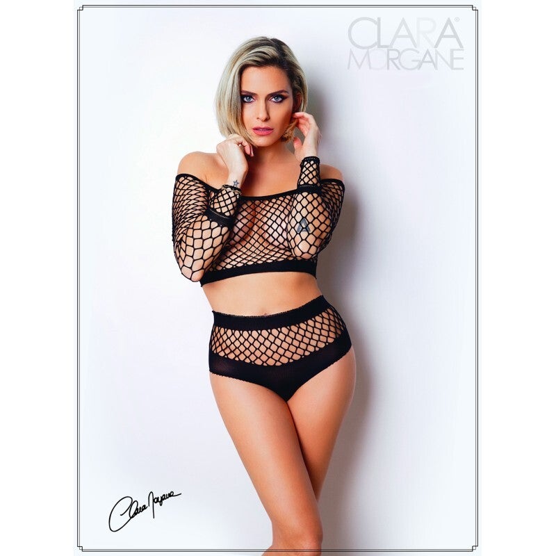 Ensemble 2 pièces résille grosse maille - Le Numéro 1 - Collection Ensemble Clara Morgane