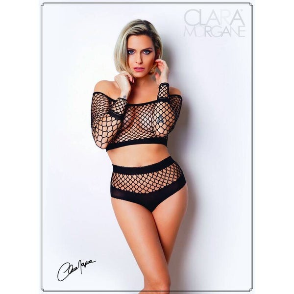 Ensemble 2 pièces résille grosse maille - Le Numéro 1 - Collection Ensemble Clara Morgane