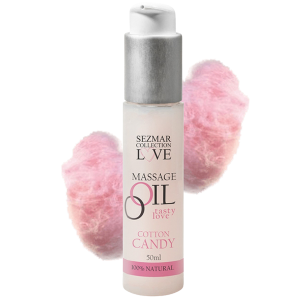 Huile de massage comestible Barbe à papa 50ml