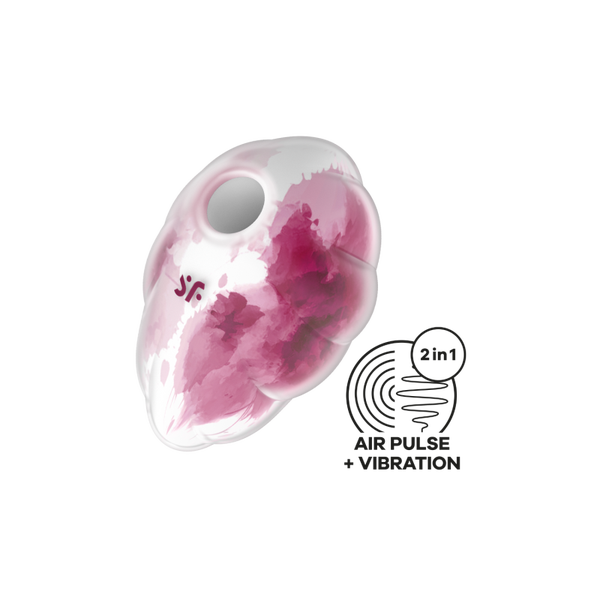 Stimulateur clitoridien par onde de pression sans contact et par vibration USB rose et blanc, Cloud Dancer Satisfyer