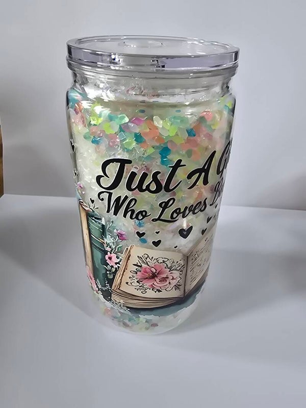 Rhinstone "Book Lover" 16oz tumbler