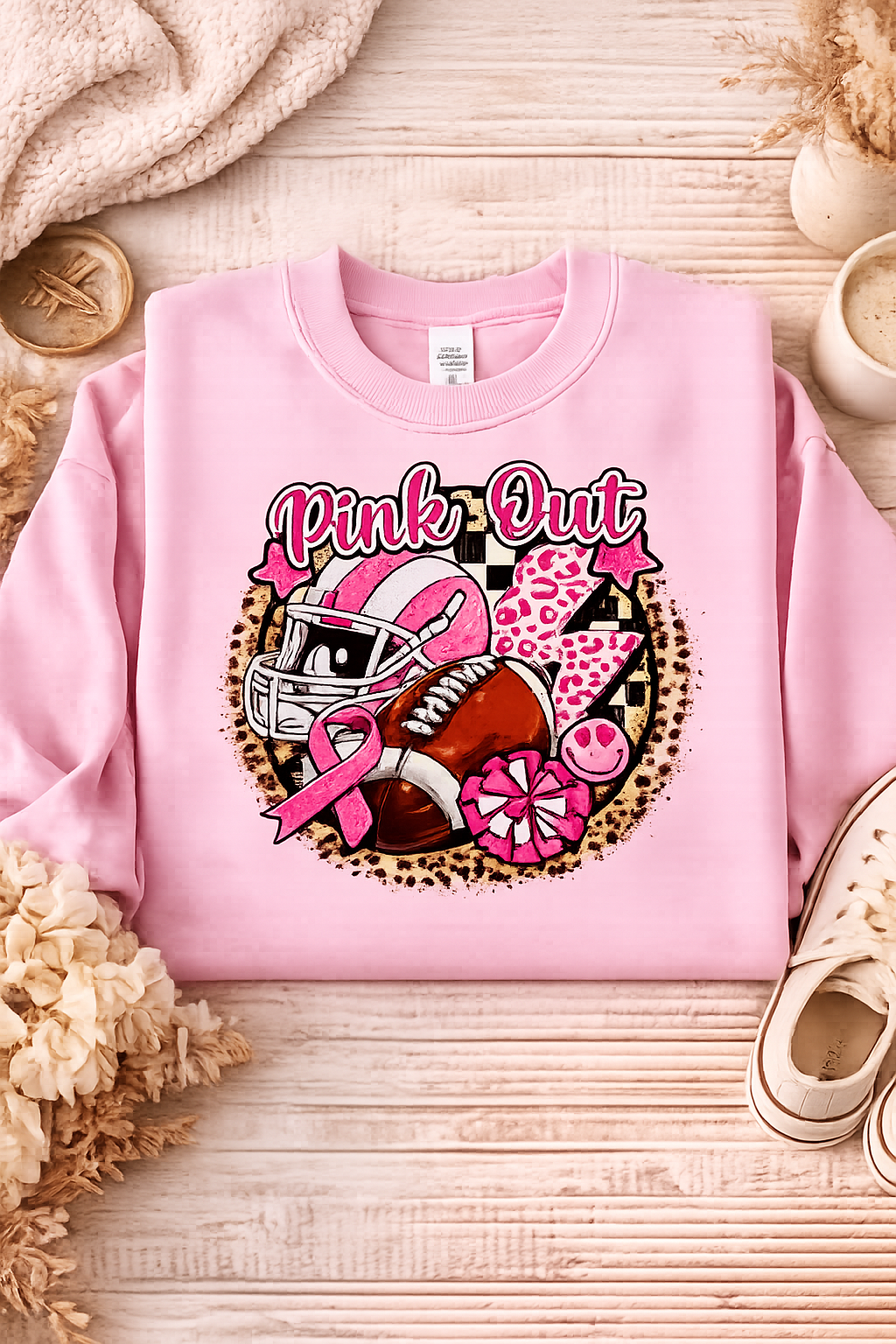 Pink Ribbon Football Sweatshirt