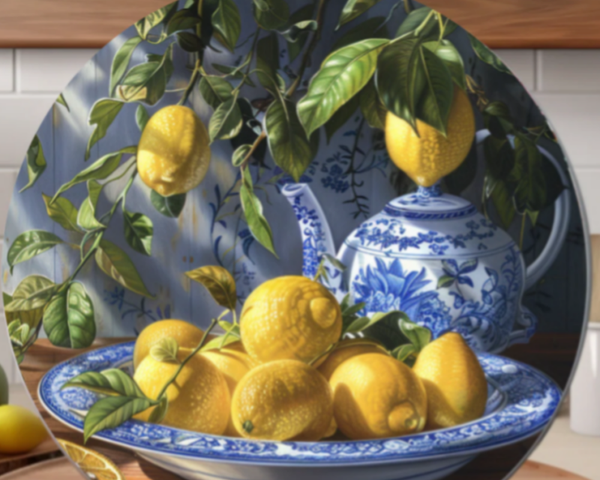 🍋 Lemon Grove Glass Cutting Board