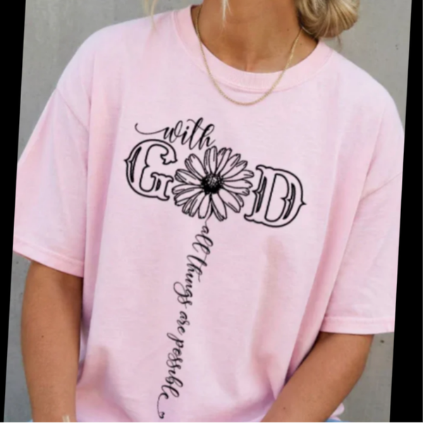 Pink Floral Faith T-Shirt