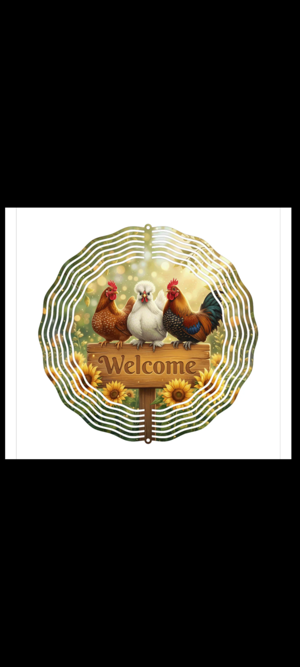 Farmhouse Chicken Wind Spinner 🐔🌻