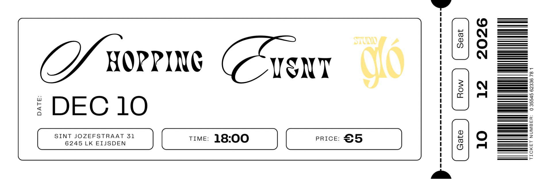 Ticket Studio Gló night - 10 dec