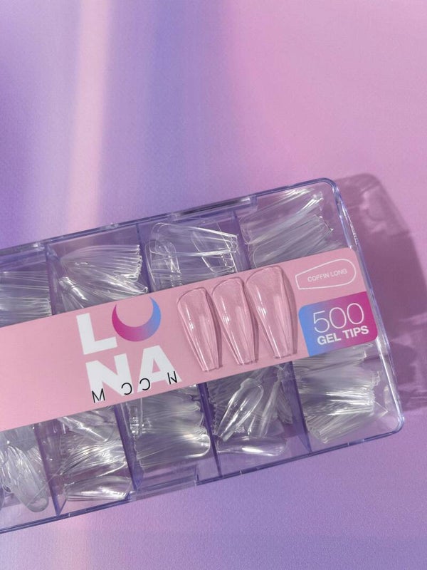 Lunamoon Gel Tips Coffin Long