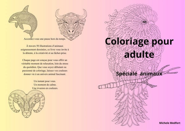 Livre de coloriage spécial animaux + crayon de couleur