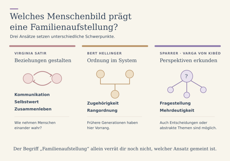 Drei Ansätze der Familienaufstellung