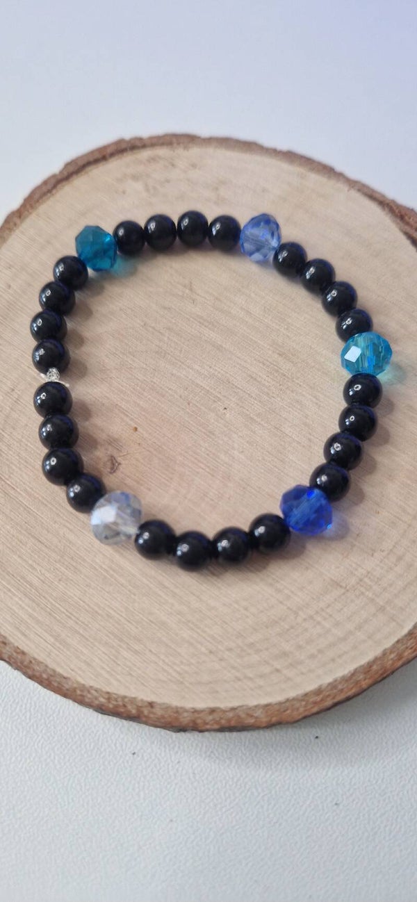Midnight Ocean Beaded Bracelet    Elastisches Perlenarmband „Midnight Ocean