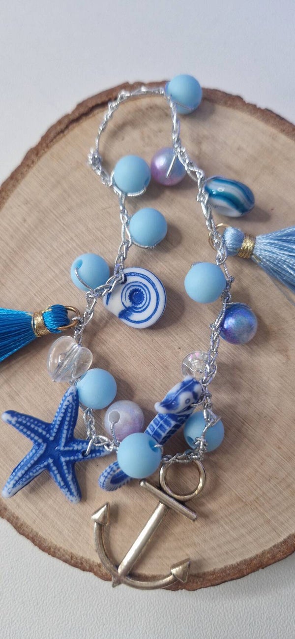 Ocean Breeze Crochet Charm Bracelet