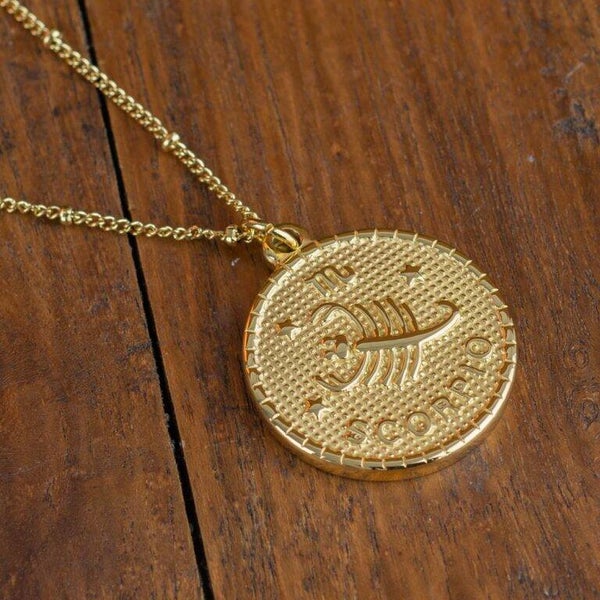 Metalen Horoscoop Hanger Schorpioen Goudkleurig (25 mm)