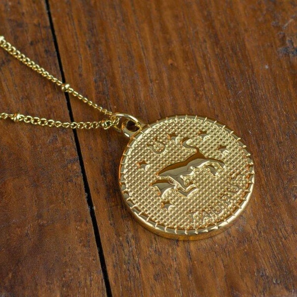 Metalen Horoscoop Hanger Stier Goudkleurig (25 mm)