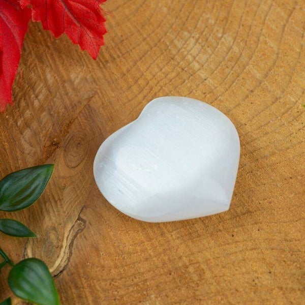 Hart Knuffelstenen Seleniet Wit 50 mm