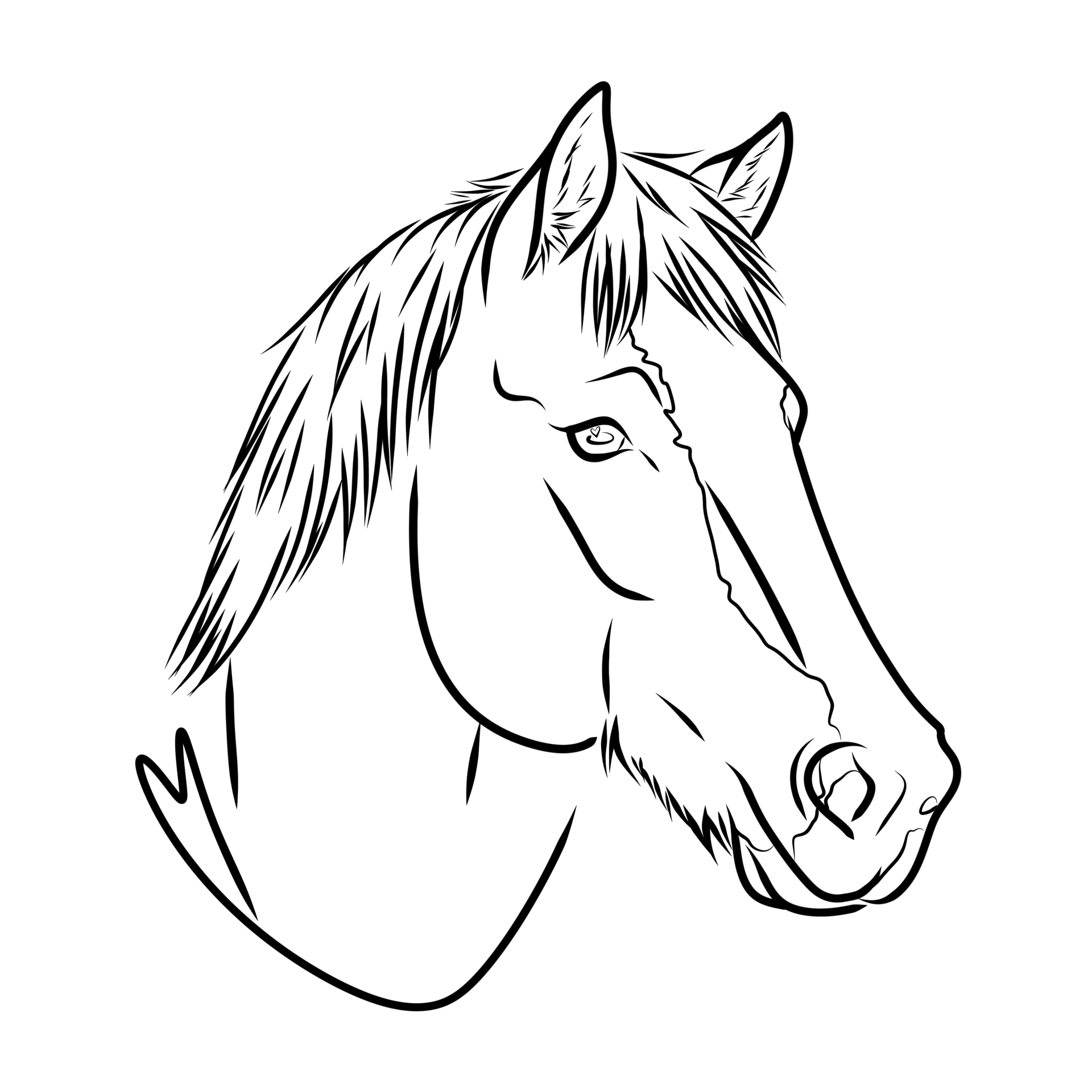 Digitale paarden lijn tekening