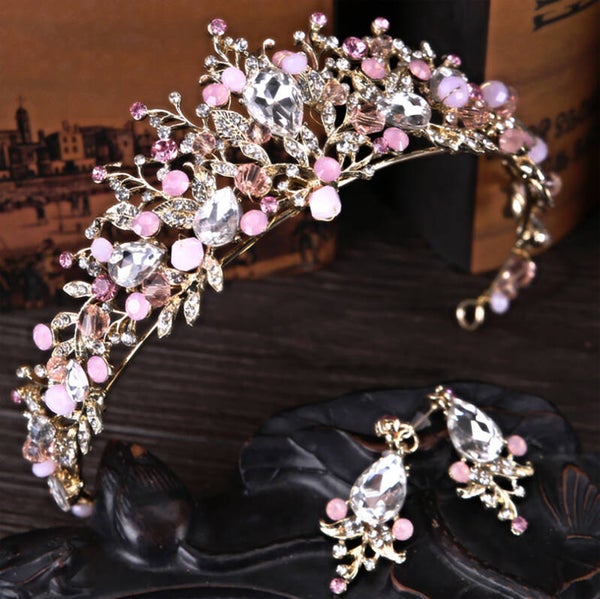 SS019A Quality Tiara met Oorbellen