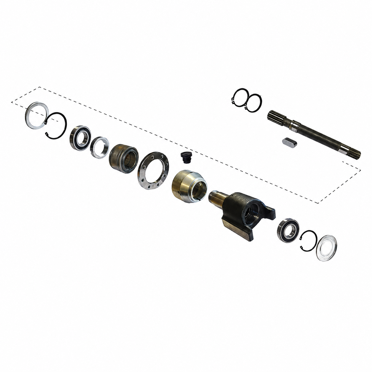 Vooras aandrijfas revisie set passend voor New Holland, Case & Steyr