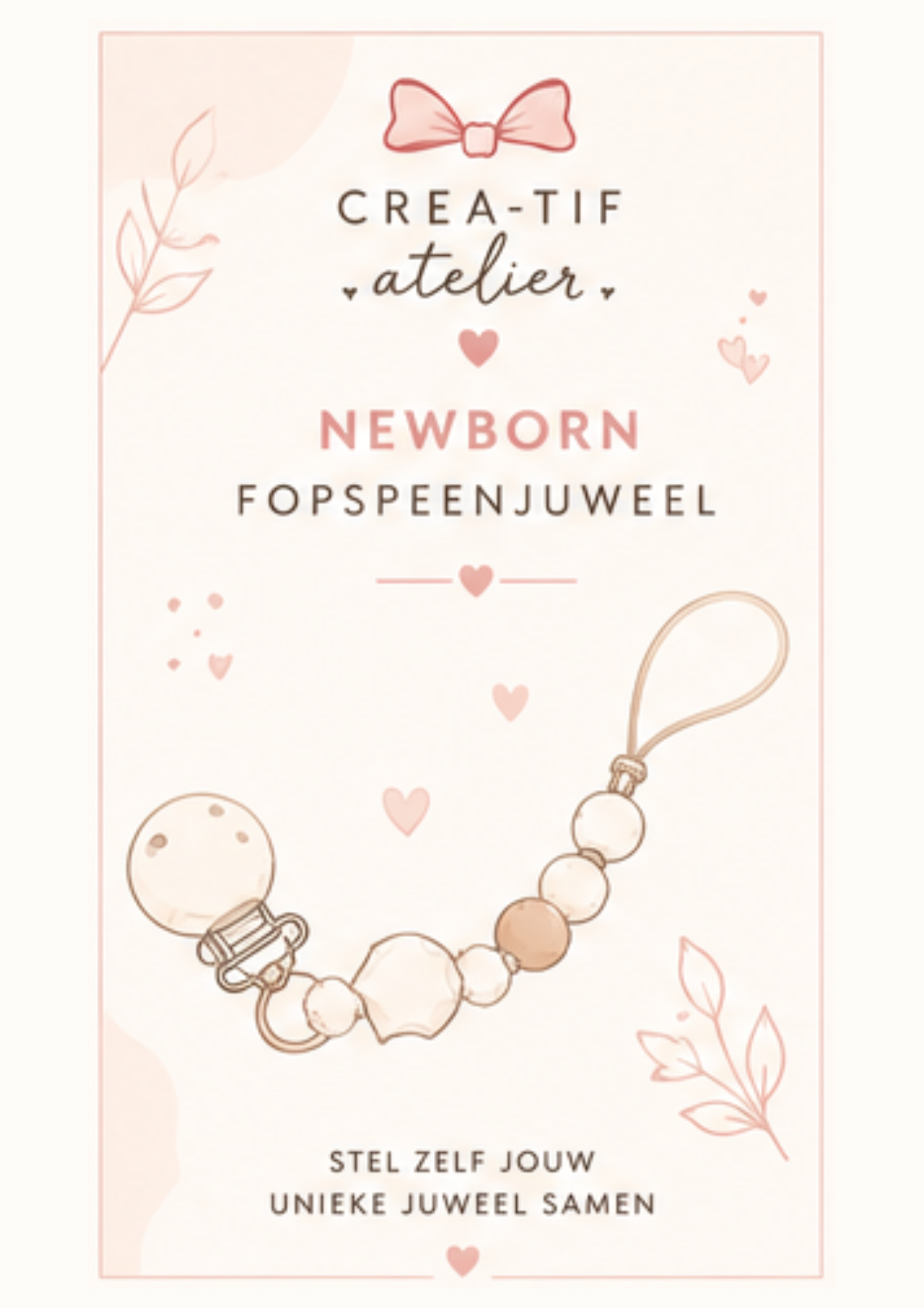 Newborn Fopspeenketting, Crea-Tif Atelier