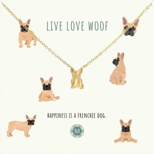 LIVE LOVE WOOF Frenchie Necklace