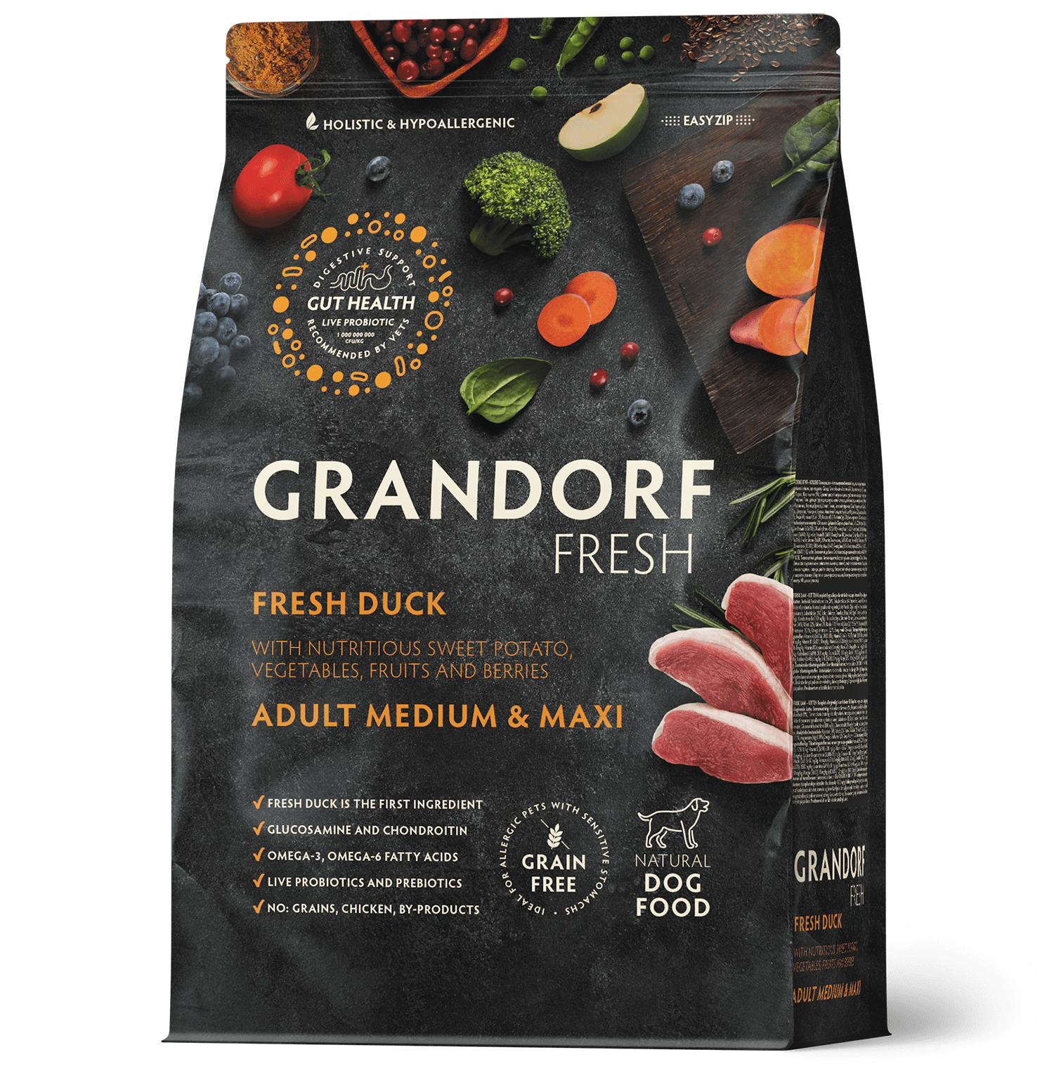 Grandorf Fresh Dog Adult Med& Maxi Eend & Zoete aardappel