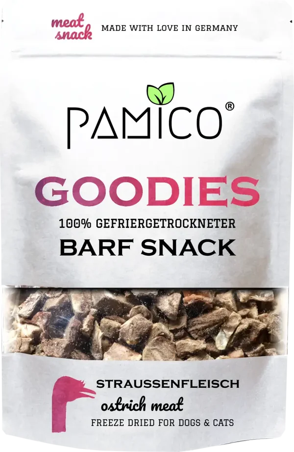 Pamico Goodies Struisvogelvlees Gevriesdroogd
