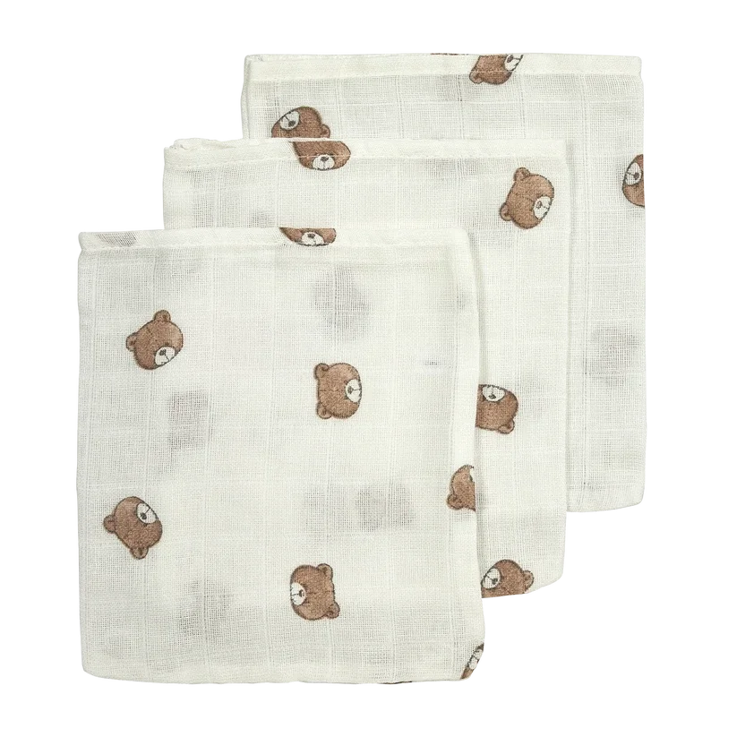 Hydrofiele washandjes - Bear - 3-pack