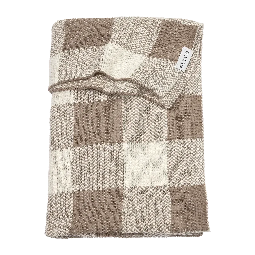Deken gebreid Block - Dark Taupe - 75x100cm - TOG 1.0