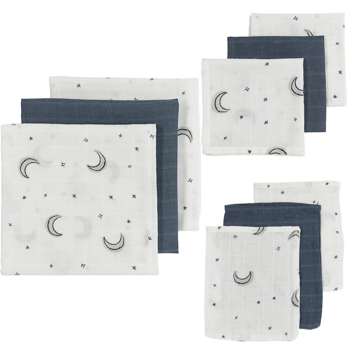 Hydrofiele doeken & washandjes Moon Indigo - starterset