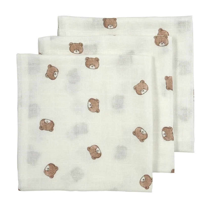 Hydrofiele doeken - Bear Multicolor - 70x70cm - 3pack