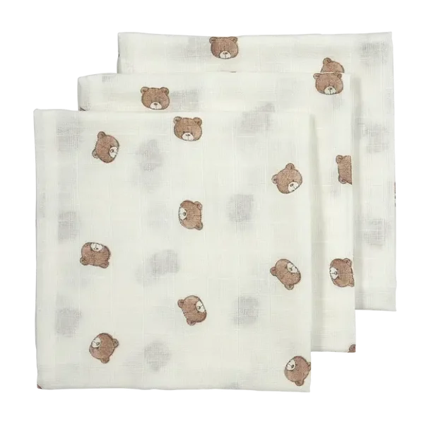 Hydrofiele doeken - Bear Multicolor - 70x70cm - 3pack