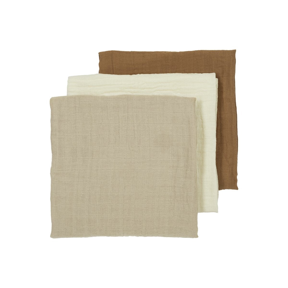 Meyco - Hydrofiele doeken pre-washed Offwhite/Sand/Toffee 3-pack
