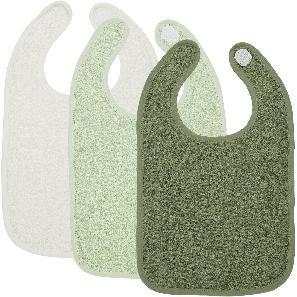 Meyco - Slab klittenband Offwhite/Soft Green/Forest Green 26x31cm - 3-Pack