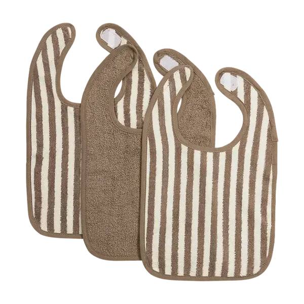 Slab klittenband badstof jacquard - Fat Stripe Taupe