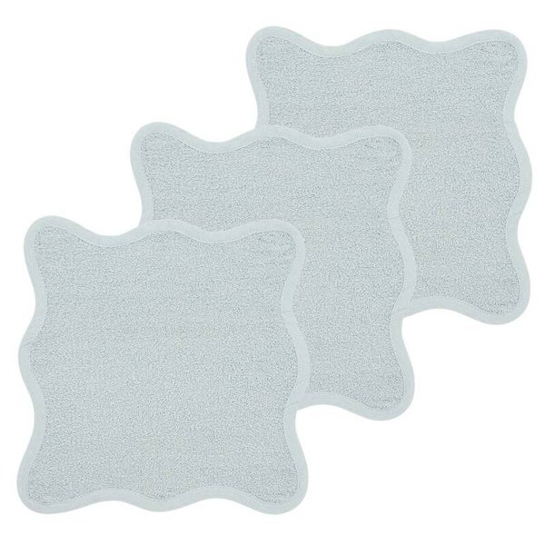 Monddoekjes badstof Wavy Grey Blue 30x30cm - 3-Pack