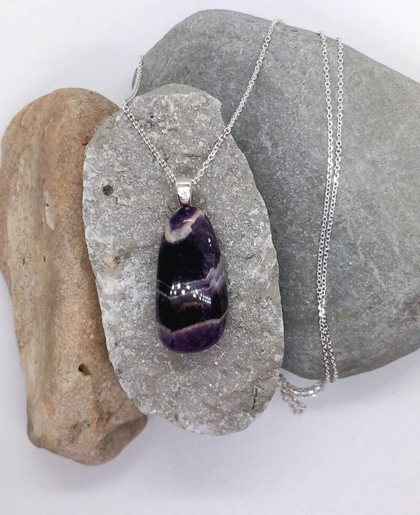 Natural Chevron Amethyst Pendant