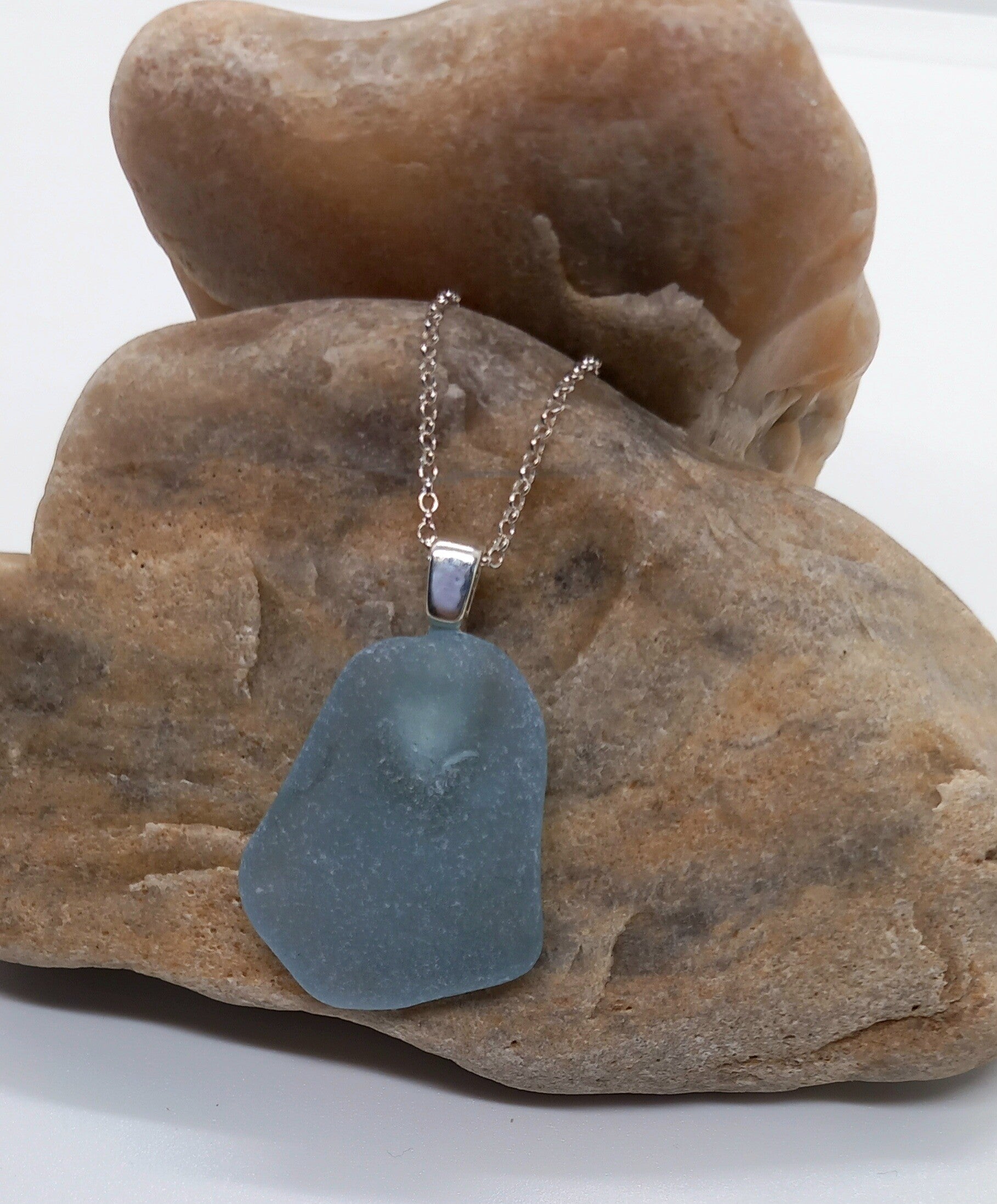 Blue Seaglass Pendant