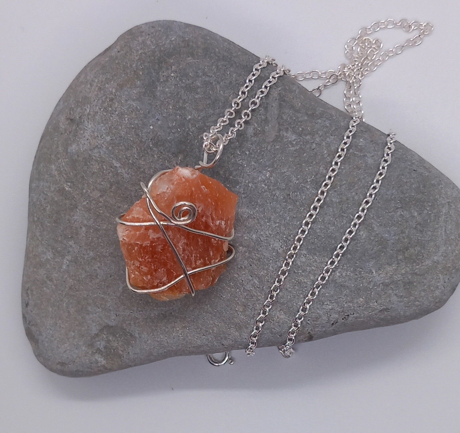 Orange Calcite Crystal Pendant