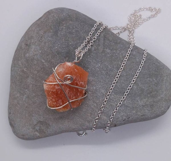 Orange Calcite Crystal Pendant